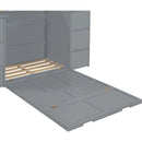 Twin Size Murphy Bed with Drawers, Cabinets and USB Ports,Gray
