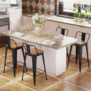 Modern Stackable Metal Bar Stools Set of Four