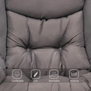 Dark Grey Lazy Chair With Ottoman Footrest And Side Pocket