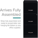 Cooper 3-Drawer Letter File Cabinet Black for Office