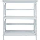 Montego 3 Shelf Bookcase White Modern X Design Storage
