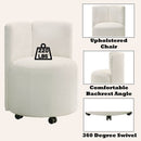 Blayde - Side Chair With Swivel (Set of 2) - White Chenille Fabric