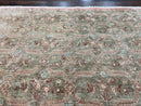 Large Modern Pakistani Rug 9x12, Handmade Wool Carpet, Peshawar Rug, Hand Knotted Oriental Rug, Contemporary, Floral, Light Green