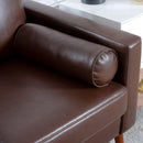 Small Sofa Couch 76.97 in . Brown 3 Seat Comfy Couches for Living Room, Mid Century Modern Couch with iron wood structure, Soft Cushion Sofa for Home/Office/Apartment