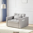 Grey Sleeper Sofa Bed Chair Three Level Adjustable Backrest