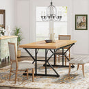 Farmhouse Dining Table 70.8 Inch Wood With Metal Legs