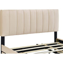 Queen Size Velvet Upholstered Platform Bed with 2 Drawers and 1 Twin XL Trundle- Beige