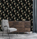 Voguish Black Floral Wallpaper Smart
