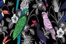 Stylish Dark Wallpaper with Parrots
