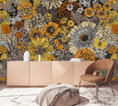 Fashionable Modern Vintage Floral Wallpaper