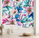 Blue Leaves Floral Wallpaper