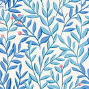 Elegant Blue Leaves and Berries Wallpaper Smart