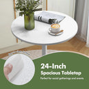 Round Height-Adjustable White Bistro Table Bar Home