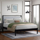 Queen Wood Bed Frame with Fluffy Soft Headboard