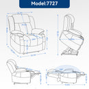 Dual Motor Infinite Position Up to 350 LBS Leatherair Power Lift Recliner Chair, Heavy Duty Motion Mechanism with 8-Point Vibration Massage and Lumbar Heating, Stainless steel Cup Holders, Brown