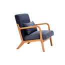 Mid-Century Modern Accent Chair, Arm Chair Living Room Chairs with Pillow Upholstered Reading Chair with Solid Wood Frame &  Living Room Bedroom Balcony (Antique Dark Grey)