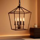Antique Bronze 4-Light Chandelier Pendant Light Dining