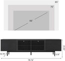 Modern Solid Wood TV Stand For 70 To 75 Inch TVs Black