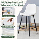 Modern White PU Bar Chair Set - Rounded Backrest, Stable Comfort, Multiple Colors