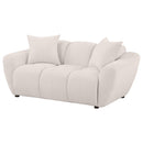 Destino Chenille Upholstered Splayed Arm Loveseat Greige