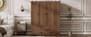 4 Door Wardrobe Armoire Closet with 2 Drawers, Brown