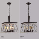 4 Light Farmhouse Vintage Chandelier White Oak Finish