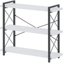 Industrial Three Tier Open Bookcase With Metal Frame Sturdy