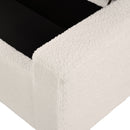 Textured Boucle Ottoman Bench with Hinged Lid for Seating and Storage in Beige, 50 Inches, Solid Wood