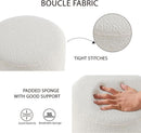 Round Velveteen Upholstered Ottoman With Padded Seat