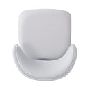 Modern PU Leather Upholstered Dining Chairs Set of 2, White, Metal Legs, 21x24.75x32 inches