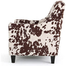 Comfy Accent Chair with Tufted Backrest, Bedroom Single Seat Arm Chair with Wooden Legs, Modern Side Chairs for Living Room