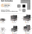 Modern 9 Piece Outdoor Wicker Sectional Sofa Set