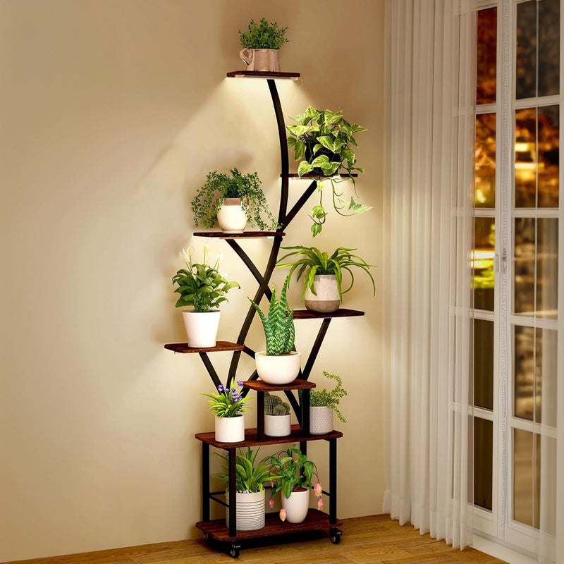 Plant Stand Indoor with Grow Light, 8-Tiered 64' Tall Indoor Plant She