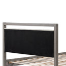 King Bed with Ivory Boucle fabric Headboard, Wood Frame