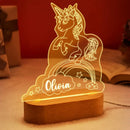 Personalized rainbow usb night light bedroom baby kids lamp