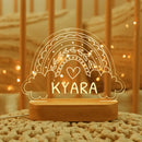 Personalized rainbow usb night light bedroom baby kids lamp