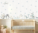 Cute Arctic Friends Decals - Fabric Nursery Wall Art Decals