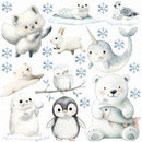Cute Arctic Friends Decals - Fabric Nursery Wall Art Decals