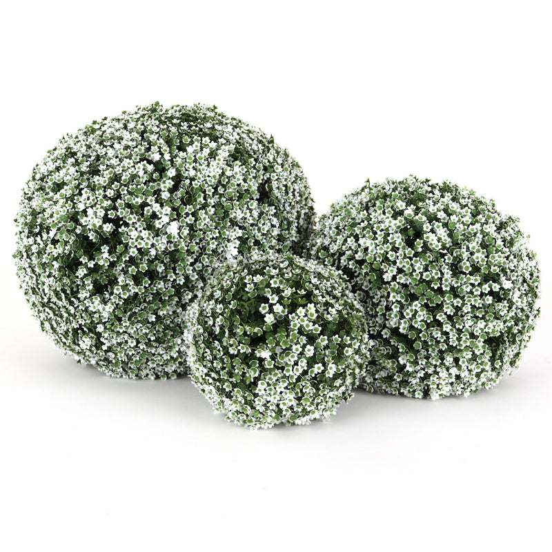 Baby's Breath Topiary Ball Assortment - 7", 11", 15"