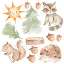 Baby Woodland Animals, Woodland Creatures - Fabric Nursery Wall Art Decals