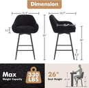 Modern Swivel Bar Stools Set of Two Comfortable Design