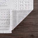 Ivory Alya 3D Medallion Fringe @Area Rug - Clearance