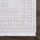 Ivory Alya 3D Medallion Fringe @Area Rug - Clearance