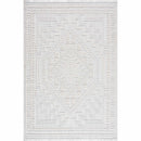 Ivory Alya 3D Medallion Fringe @Area Rug - Clearance