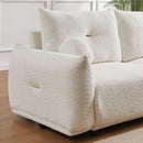 Lamb's wool 2-seater cushion sofa 90" comfortable sofa for living room Bedroom and other casual spaces Lamb's wool sofa with 2 cushions and 2 ball pillows. (BEIGE)two sets