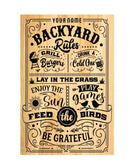 Backyard Rules Metal Sign