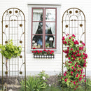 2 Pack Metal Garden Trellis 71' x 19.7' Rustproof Trellis for Climbing Plants Outdoor Flower Support Brown