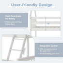 Solid Wood Twin Over Full Bunk Bed White With Guardrails