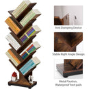 8 Tier Tree Bookshelf Floor Standing Bookcase For Books CDs Rustic Wood
