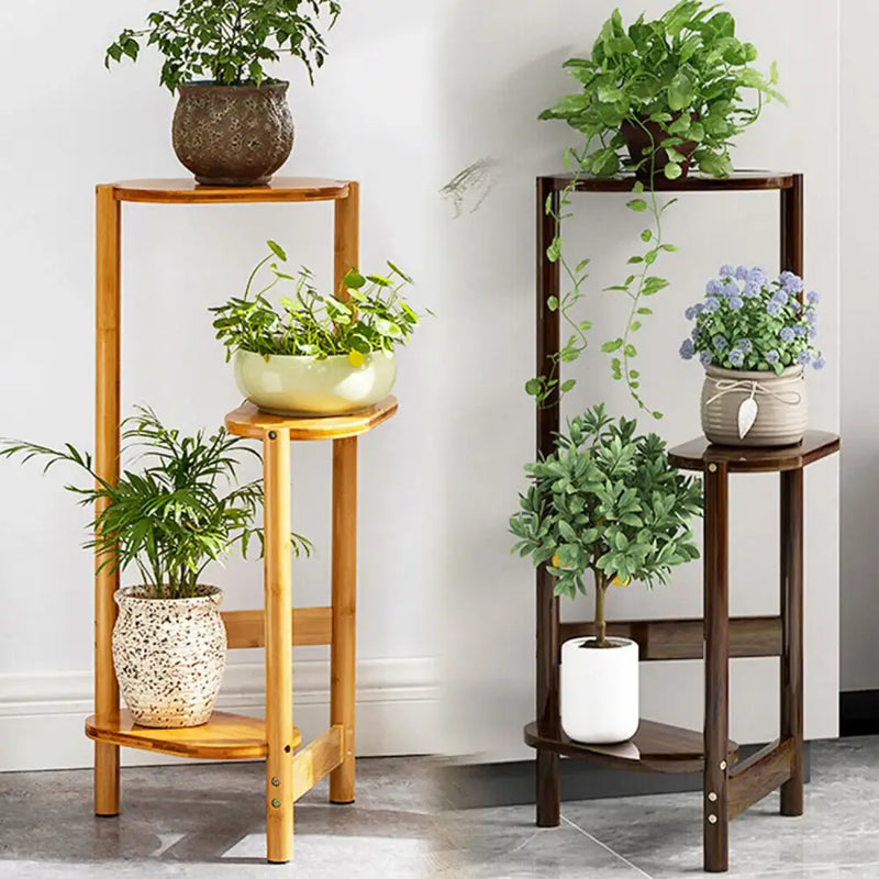 3 tier plant stand indoor Bamboo Plant Stand 3 Tier Corner Flower Display Rack Holder